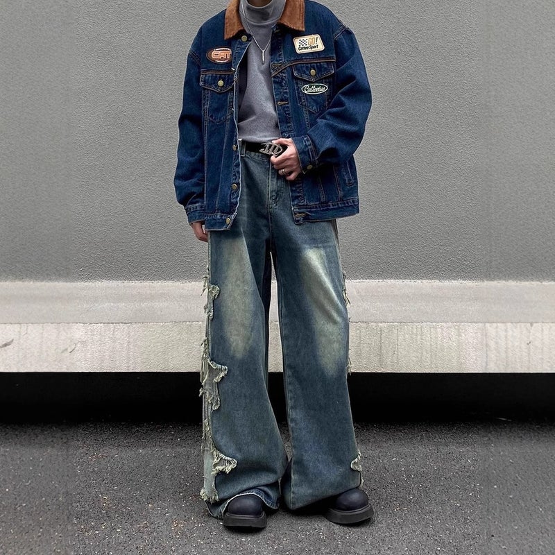 Unisex Classic Denim Jeans Loose Fit Daily Outdoor Wear - Image 2