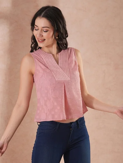 globus Women Floral V-Neck Sleeveless Top