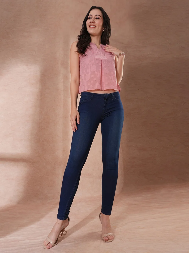 globus Women Floral V-Neck Sleeveless Top