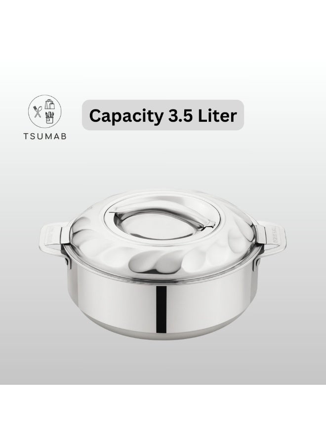TSUMAB Stainless Steel Insulated Casserole Hotpot – 3.5 Liter | Double Wall PU Insulated | Keeps Food Hot & Fresh for Hours | Elegant & Durable Design - Image 2