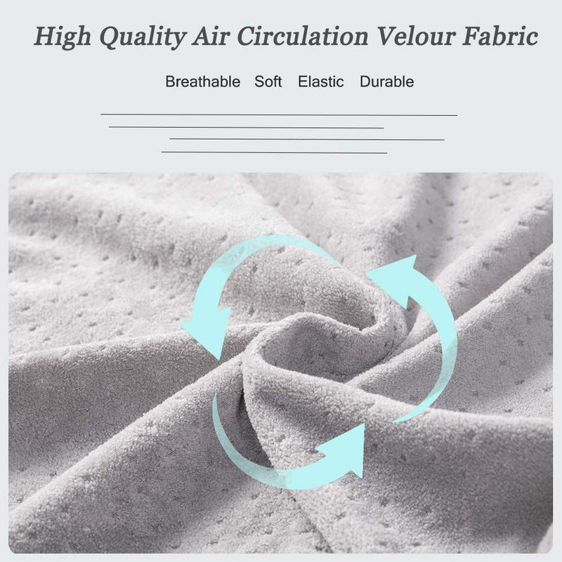 1 MIDDLE ONE 1 MIDDLE ONE C Shaped Pregnancy Pillowcase, Breathable Velour Replacement Cover with Zipper for Maternity Pillow, Cover Only (Grey)  - Image 2