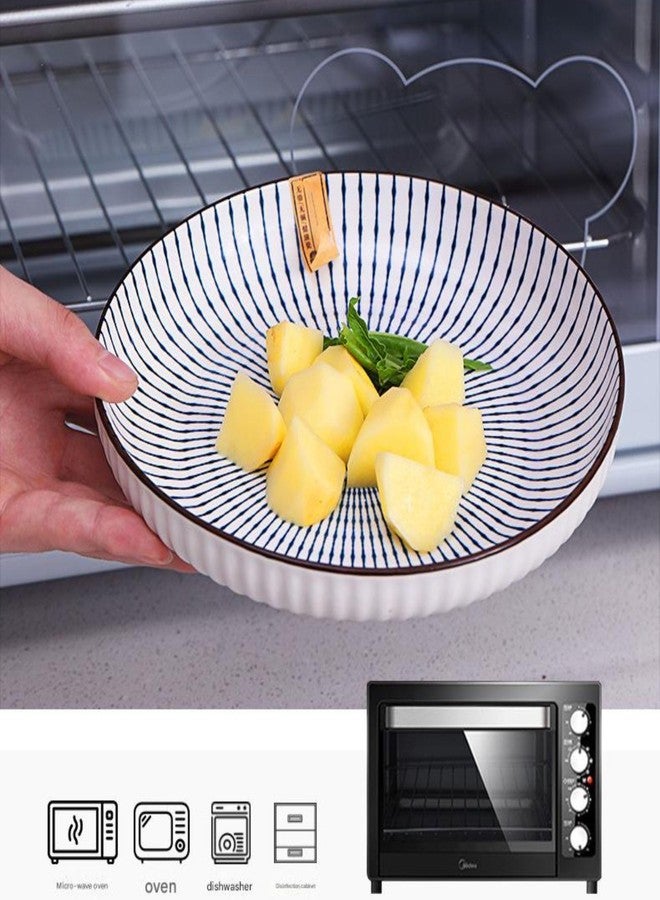 OLWICK طبق عشاء دائري من السيراميك على الطراز الياباني من OLWICK® مقاس 8 بوصات - آمن للاستخدام في الميكروويف وغسالة الصحون، طبق بورسلين 20.4 × 4.3 سم للمأكولات البحرية والمقبلات والوجبات الخفيفة، ساكورا (قطعتان) - Image 5