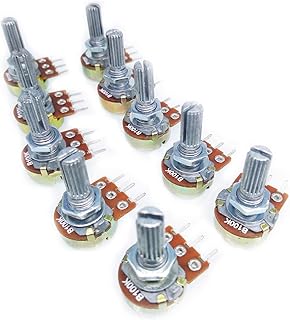 CGjiogujio CGjiogujio 10pcs 5K ohm Linear Taper Rotary Potentiometer Panel Pot B5K 20mm  - Image 1
