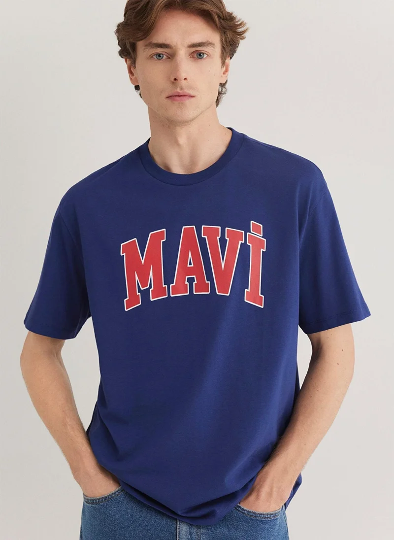 MAVI Mavi Logo Printed Blue T-Shirt