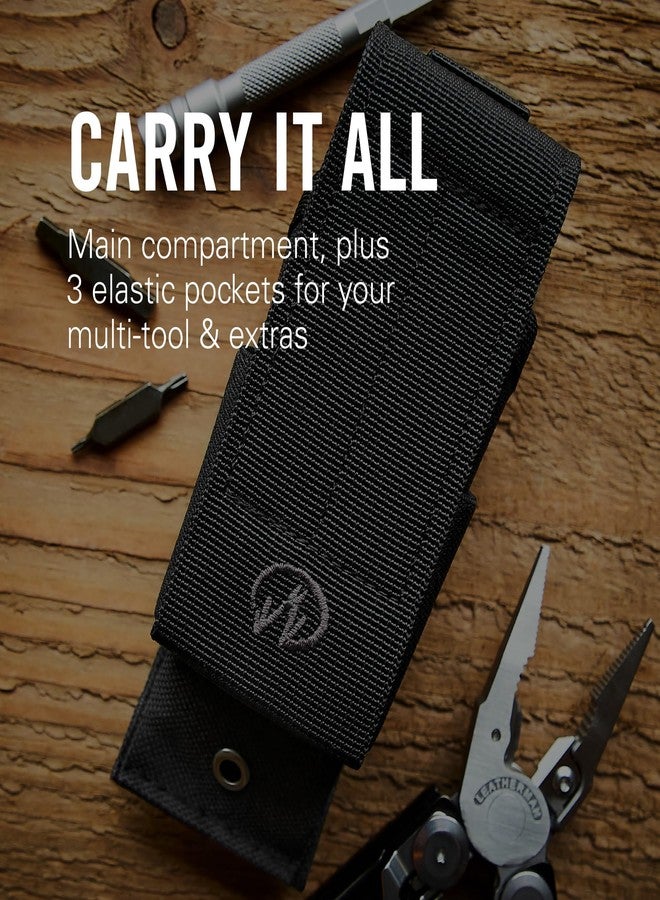 LEATHERMAN, MOLLE Compatible Large Nylon Sheath with Pockets for Multitools, Made in the USA, Fits 4" and 4.5" Tools - Black - Image 2