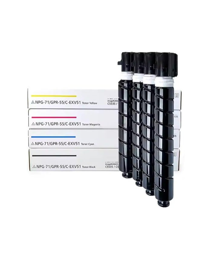 Terabyte خراطيش حبر متوافقة مع كانون GPR55 C-EXV-51 للاستخدام مع طابعة كانون IMAGERUNNER ADVANCE C5535 5535I C5540I C5550I C5560I، 4 عبوات - Image 3