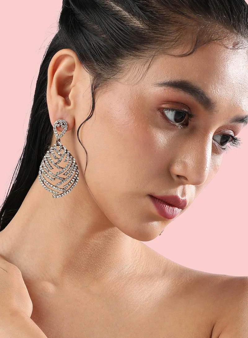 SOHI Embellished Overlay TearArtificial drop Earring Jewellery