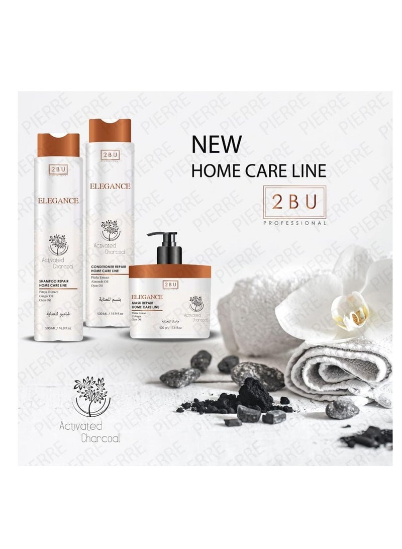 إليجانس 2 بي يو إليجانس بلسم إصلاح الفحم المنشط مع زيت اللوز 500 مل - Image 4