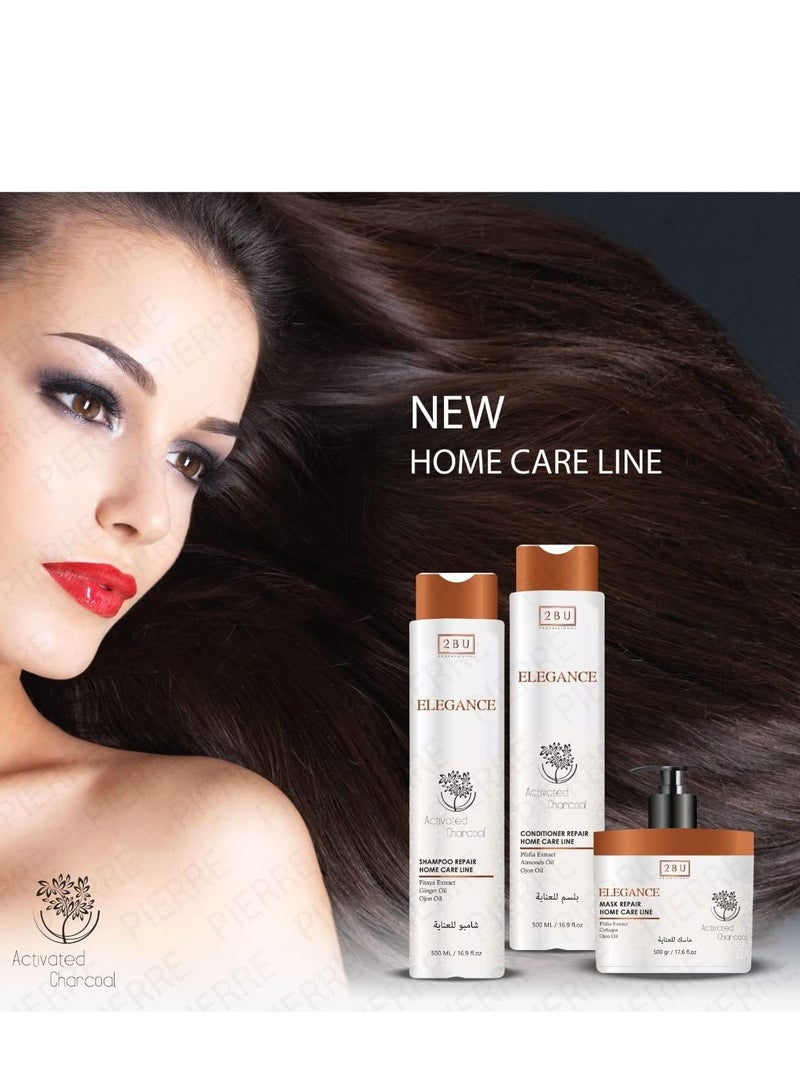 إليجانس 2 بي يو إليجانس بلسم إصلاح الفحم المنشط مع زيت اللوز 500 مل - Image 3