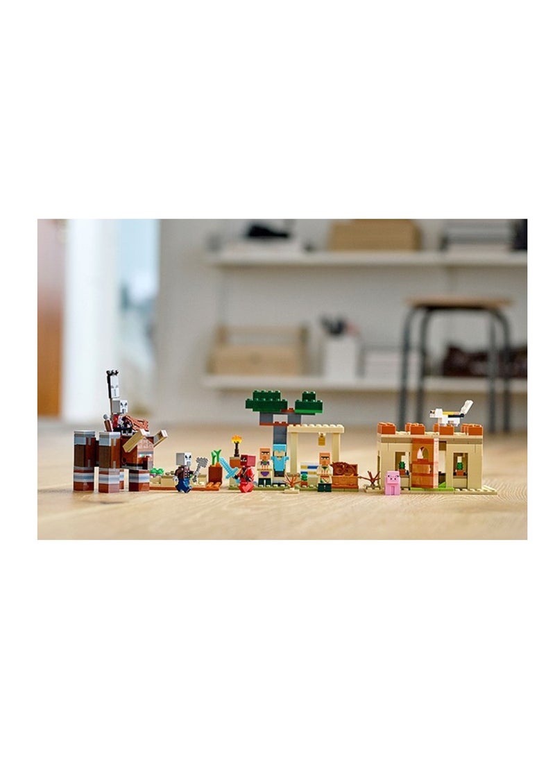 MINECRAFT مجموعة بناء غارة الإيلجر من ماينكرافت للأطفال مجموعة كتل البناء ألعاب هدايا عيد الميلاد ألعاب تعليمية (562 قطعة) - Image 2