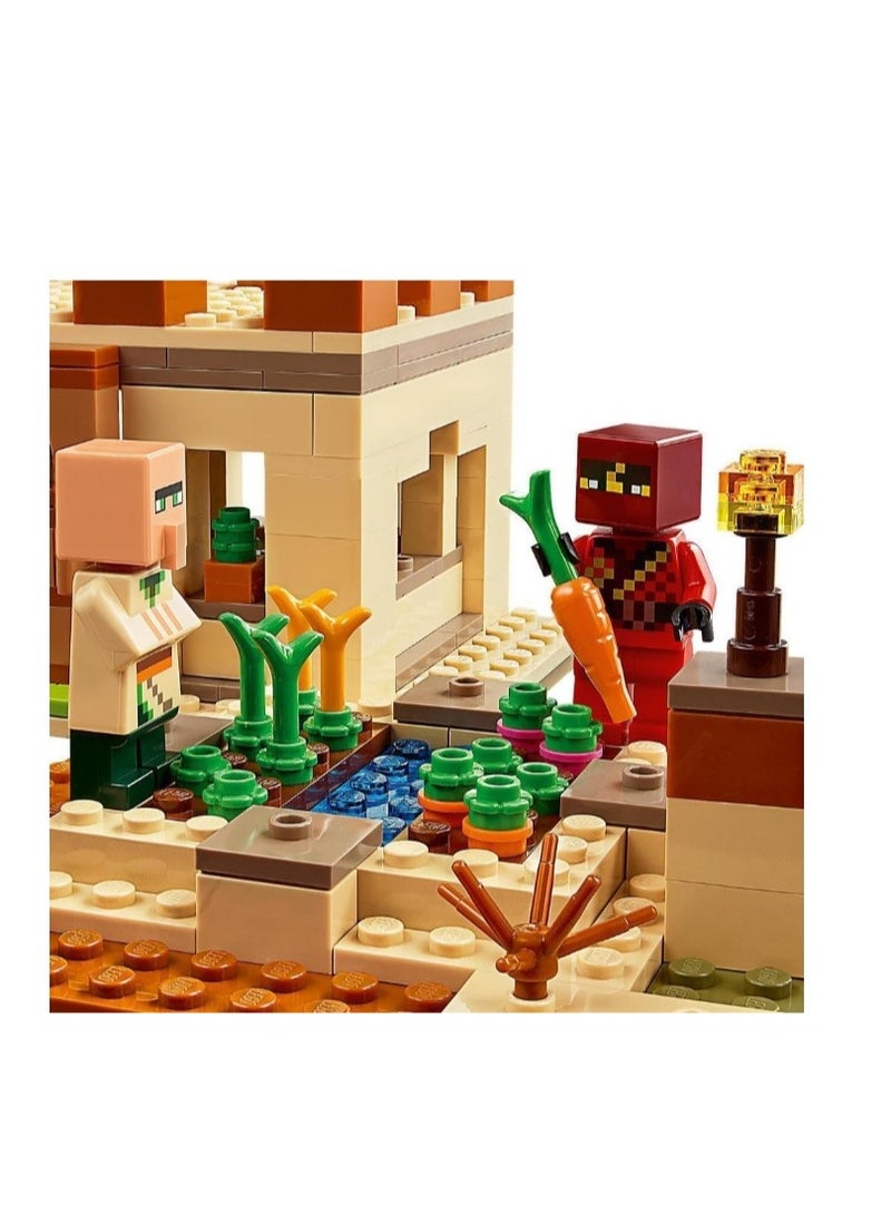 MINECRAFT مجموعة بناء غارة الإيلجر من ماينكرافت للأطفال مجموعة كتل البناء ألعاب هدايا عيد الميلاد ألعاب تعليمية (562 قطعة) - Image 3