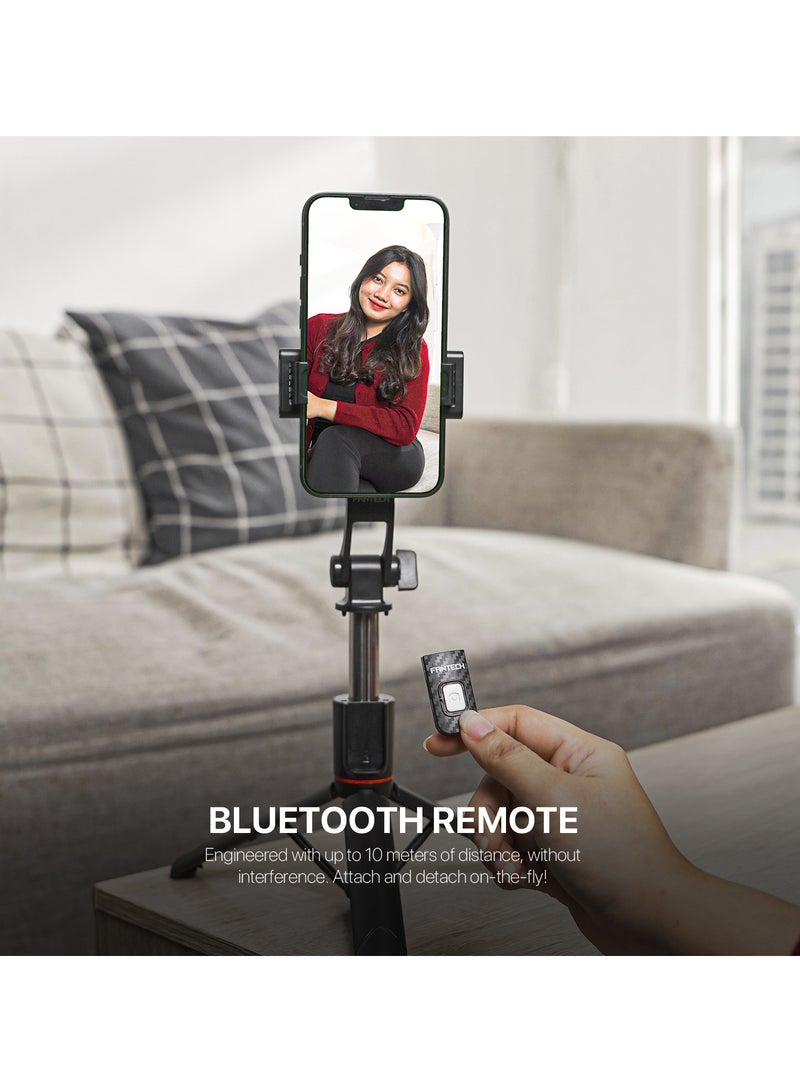FANTECH Selfie stick tripod, retractable, 360° rotation, wireless remote control, detachable phone holder, lightweight and portable, compatible with iPhone, Samsung, Android, perfect for travel and video blogging - Image 2