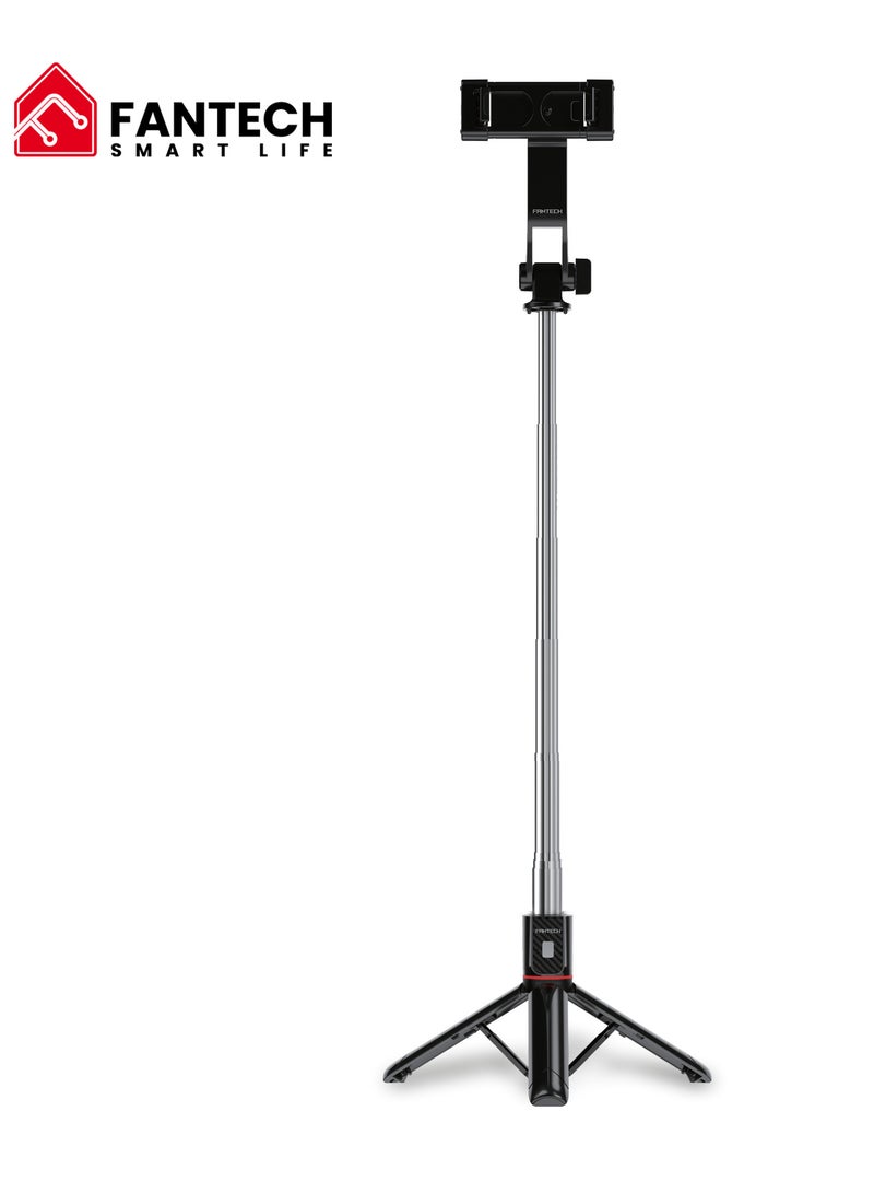 FANTECH Selfie stick tripod, retractable, 360° rotation, wireless remote control, detachable phone holder, lightweight and portable, compatible with iPhone, Samsung, Android, perfect for travel and video blogging - Image 4