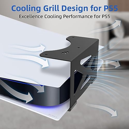 FOROIRON Under Desk Holder for PS5,Stealth Mount Compatible with PlayStation 5 Disc & Digital Edition Stand - Image 4