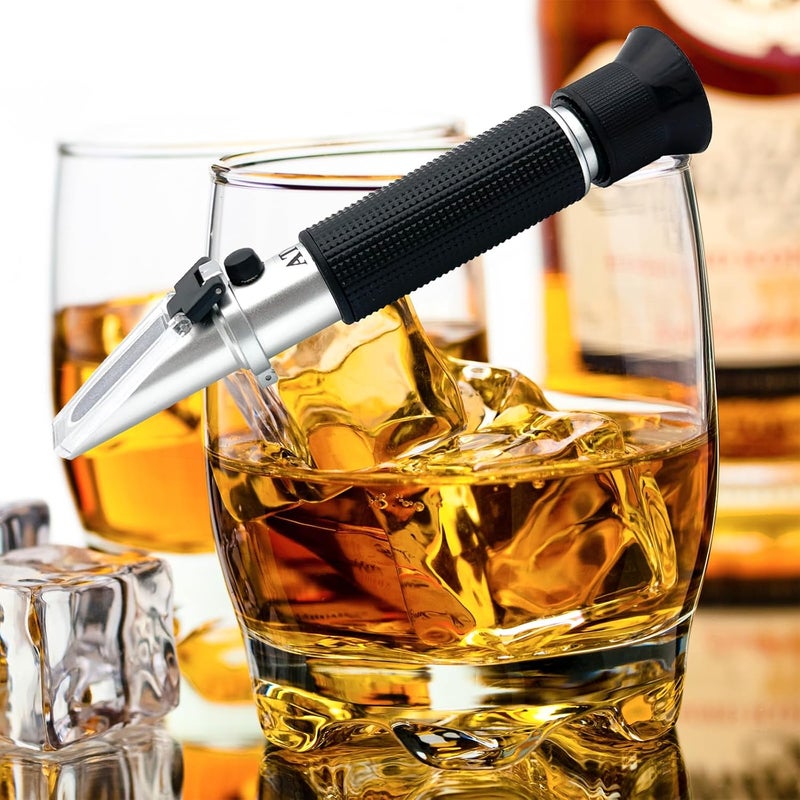 Hallocool Alcohol Refractometer of 0~80% v/v Volume Percent Scale Range, Alcohol Refractometer for Spirit Alcohol Volume Percent Measuring in Alcohol Liquor Production, Distilled Beverages - Image 5