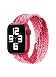 Replacement Strap Single Loop Weaving Nylon Watch Band, Size: L 155mm For Apple Watch Series 9&8&7 41mm / SE 3&SE 2&6&SE&5&4 40mm / 3&2&1 38mm Strawberry Red