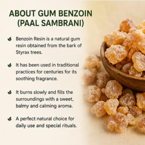 Neotea Pure Gum Benzoin Resin Paal Sambrani Natural Fragrance Paal Sambrani | Premium Indian Loban Dhoop100 gm - Image 4