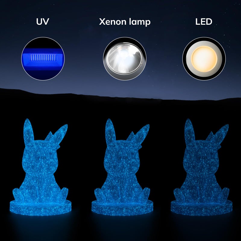 AMOLEN 3D PLA Printer Filament, 1.75mm Glow in The Dark Shiny Firefly Blue PLA Filament for 3D Printing, Best with UV Lamps, 1kg Spool (2.2lbs), Dimensional Accuracy +/- 0.02 mm, Fit Most 3D Printers - Image 3