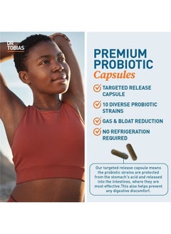 Dr. Tobias Probiotics 30 Billion, 10 Strains, 30 Billion CFU's, Targeted Release Probiotics for Digestive Health, Shelf-Stable Probiotics for Women & Men, Non-GMO, 60 Capsules, 60 Servings  - Image 3