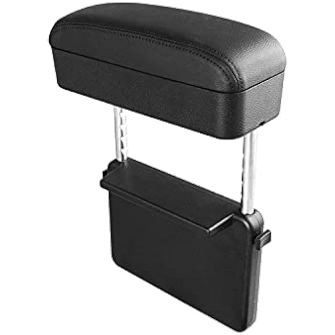 Car Armrest Support Elbow Rest Pad Armrest Extender Console Storage Organizer Universal Fit For Most Cars Black Line - Image 1