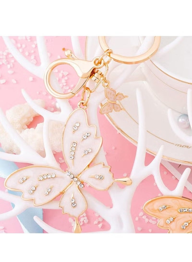Cute Butterfly Keychain Set, Crystal Bling Diamond Key Chain, Women's Car Key Accessory - Image 3
