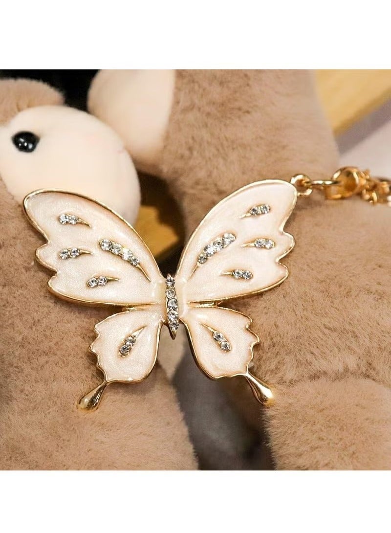 Cute Butterfly Keychain Set, Crystal Bling Diamond Key Chain, Women's Car Key Accessory - Image 4