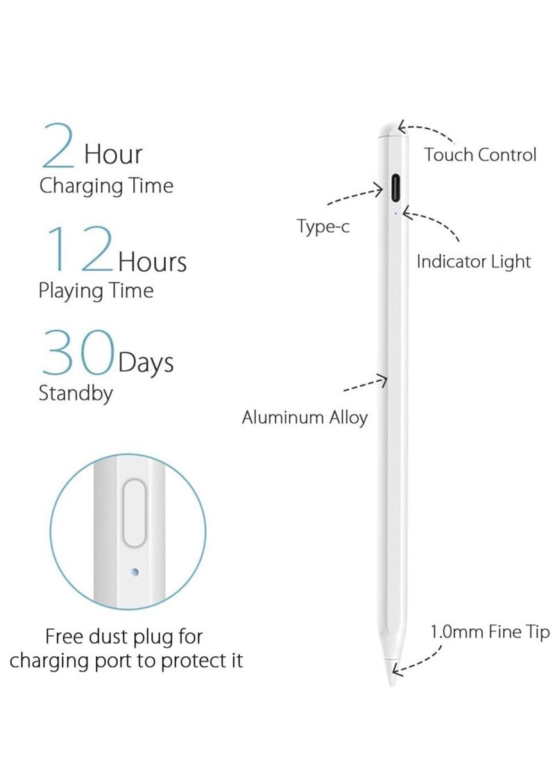 Generic - Stylus Pen for Apple iPad, Pencil Styluses Compatible with iPad 2/3/4/5/6/7/8/9/10 Generation Pro 9.7/10.5/11/12.9 Air 1/2/3/4/5 Mini 1/2/3/4/5/6 Alternative Drawing Smart Stylist for Touch Screens - Image 1
