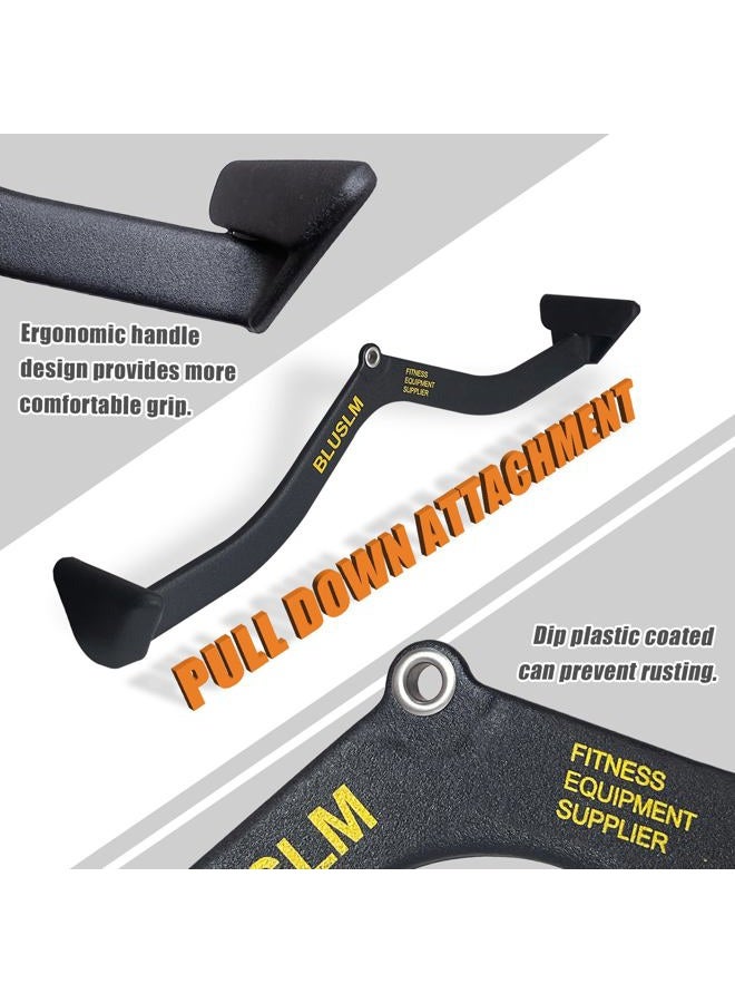 BLUSLM LAT Pull Down Bar for Cable Machine, LAT Pulldown Attachments T Bar V Bar Cable Attachment, Back Tricep Bar Strength Training Handle (BL4PLUS) - Image 5