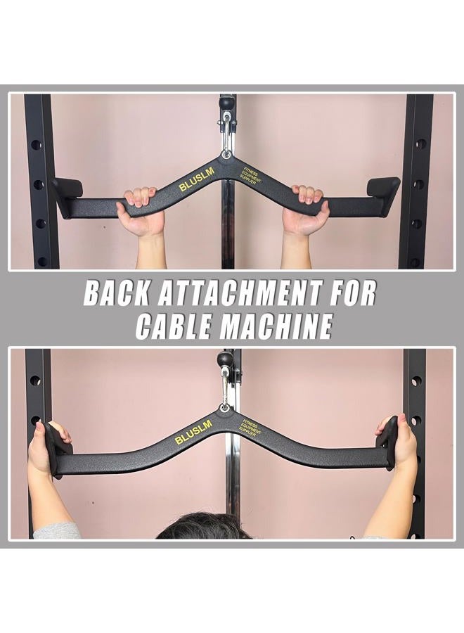 BLUSLM LAT Pull Down Bar for Cable Machine, LAT Pulldown Attachments T Bar V Bar Cable Attachment, Back Tricep Bar Strength Training Handle (BL4PLUS) - Image 3