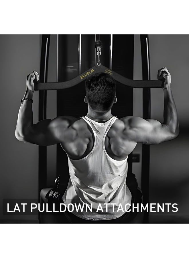 BLUSLM LAT Pull Down Bar for Cable Machine, LAT Pulldown Attachments T Bar V Bar Cable Attachment, Back Tricep Bar Strength Training Handle (BL4PLUS) - Image 4