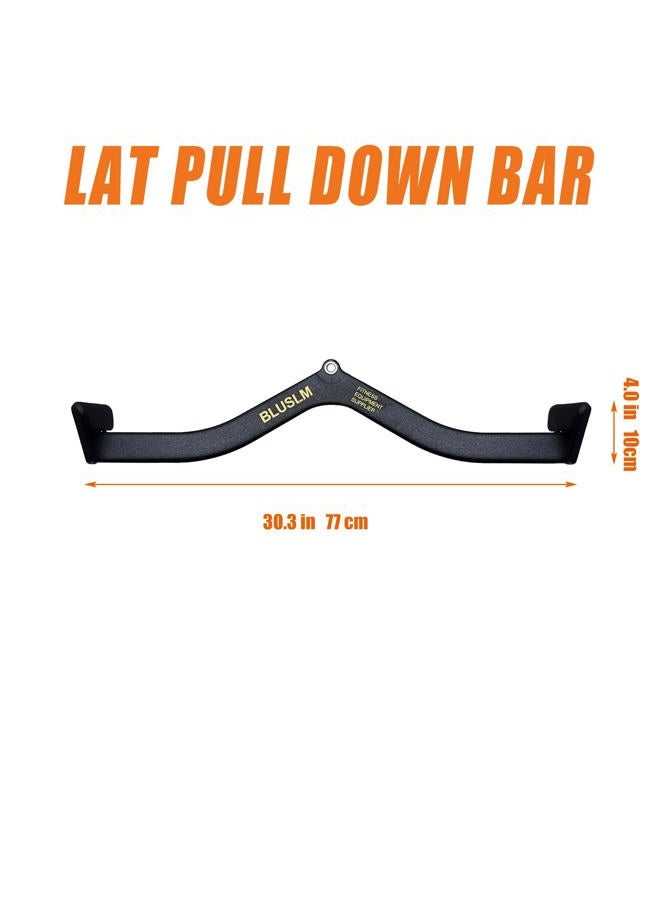 BLUSLM LAT Pull Down Bar for Cable Machine, LAT Pulldown Attachments T Bar V Bar Cable Attachment, Back Tricep Bar Strength Training Handle (BL4PLUS) - Image 2