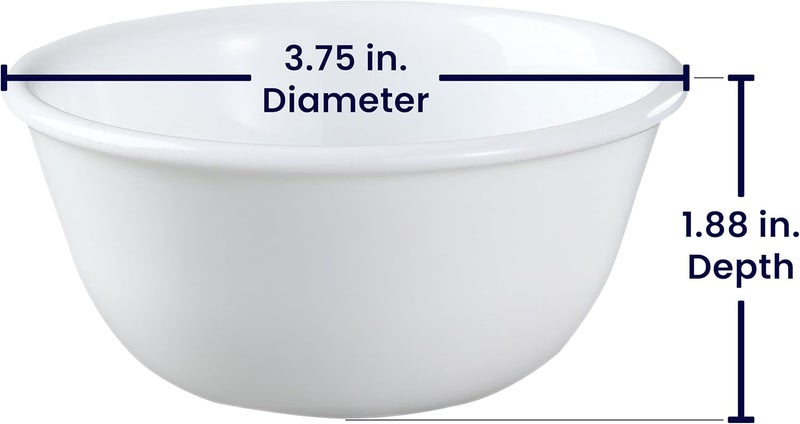 Corelle Vitrelle Glass Winter Frost Ramekin Bow Pack of 6 White Dimensions  375 Diameter 175 High Capacity  6 oz - Image 2