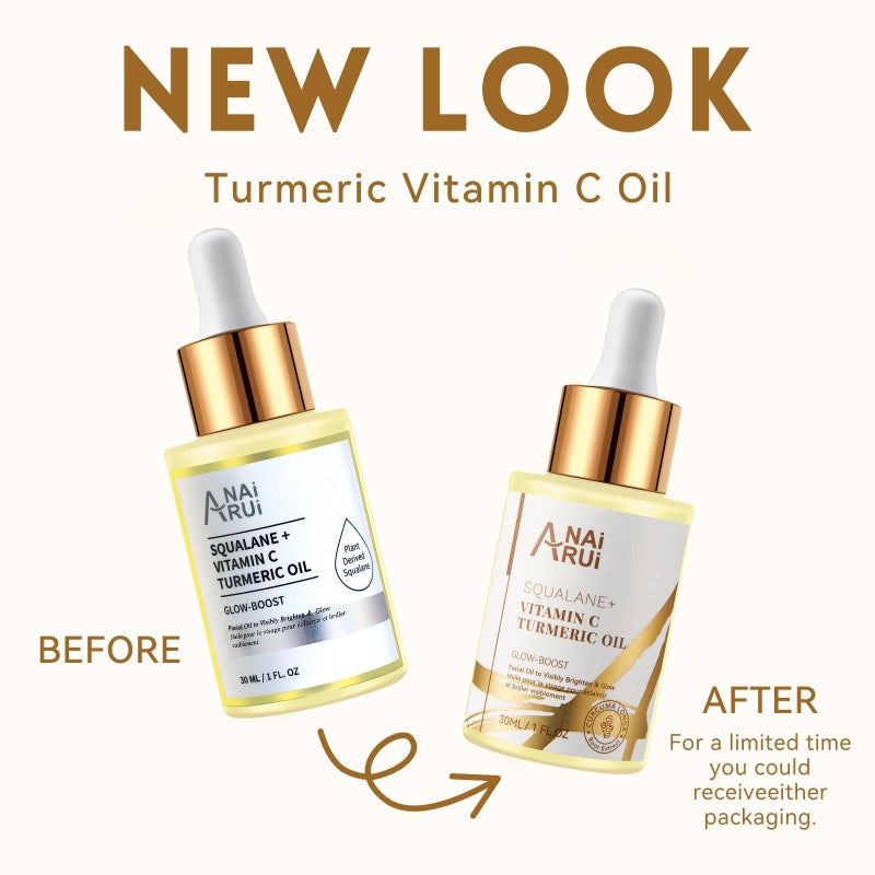 ANAI RUI Squalane Vitamin C Turmeric Facial Oil Moisturizer for Face, Hydrates, Firms Skin, 1fl.Oz. - Image 2