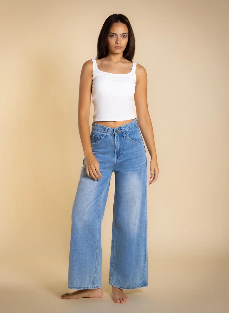 شايبس HIGH-WAIST WIDE LEG JEANS