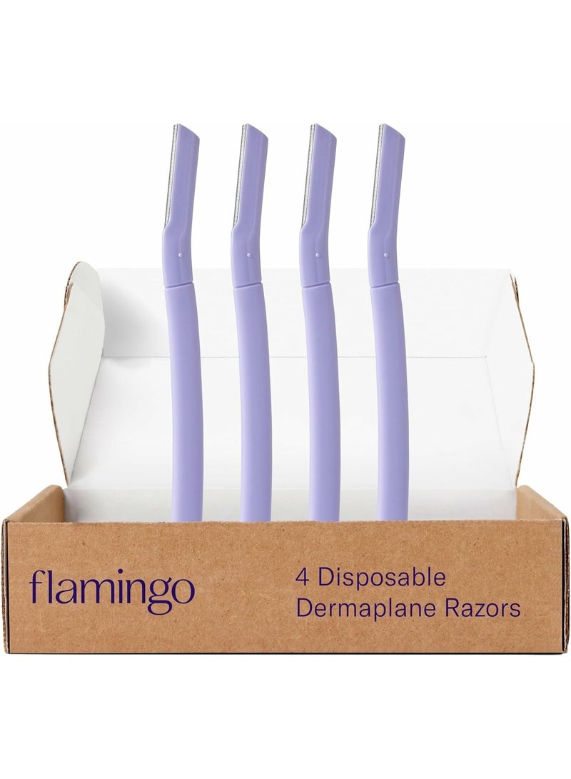 Flamingo Dermaplane Razor, Face Razors for Women, Disposable, 1 count, Pack of 4 - Image 1