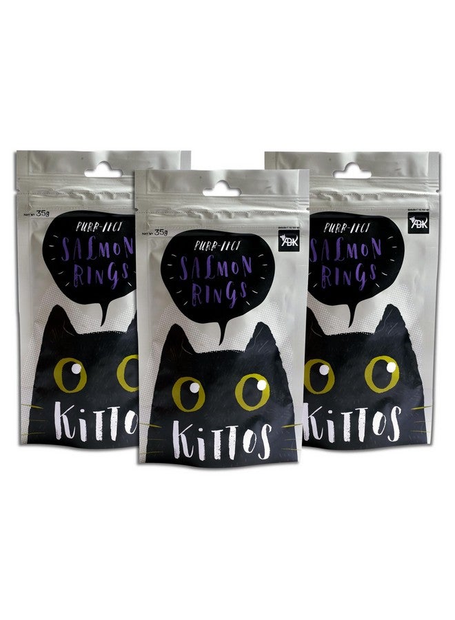 حلويات كيتوس من السلمون للقطط للتدريب والمكافآت - غنية بالبروتين، سهلة الهضم، وجبات خفيفة صحية ولذيذة لجميع مراحل الحياة، 35 جرام لكل واحدة (عبوة من 3)  - Image 1
