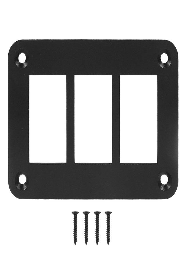 Coufce 3 Gang Black Switch Shell Bracket， Anodized Aluminium Rocker Switch Panel Housing Holder for Car Boat Marine Trailer Truck RV SUV ATV UTV（with Screws） - Image 1