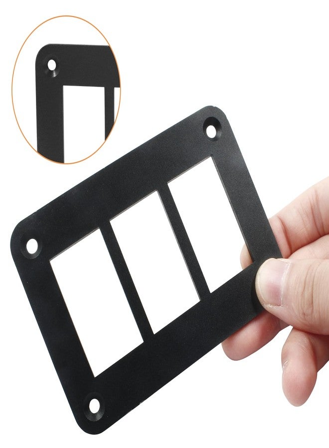 Coufce 3 Gang Black Switch Shell Bracket， Anodized Aluminium Rocker Switch Panel Housing Holder for Car Boat Marine Trailer Truck RV SUV ATV UTV（with Screws） - Image 3