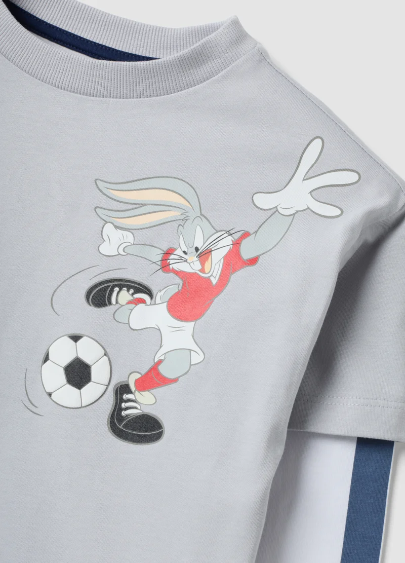 Ovs  OVS Grey Pure Cotton Long-Sleeve Looney Tunes Print T-Shirt For Boys for Men | Best Price UAE