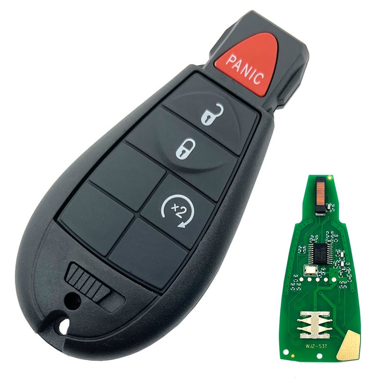 BTOZRF 4 Buttons Keyless Remote Car Key Fob Fit for Dodge Ram 1500 2013 2014 2015 2016 2017 2018 2019 2020 2021 2500 3500 4500 5500 2013-2018 Pickup Truck GQ4-53T (Black) - Image 1