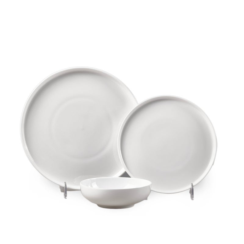 Cuisine Art JUDY 18PCS Bone China Dinner Set – Premium White Plates & Bowls | 6 Dinner Plates, 6 Side Plates, 6 Deep Bowls | Elegant, Durable Tableware for Daily Use & Special Occasions - Image 1