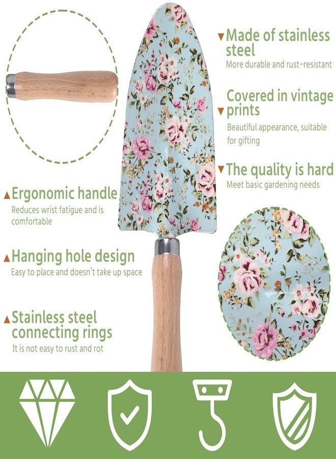 WNJ Gardening Tool Set, 10 PCS Heavy Duty Floral Pattern Garden Tools Set Kit, Complete Gardening Tool Bag Set, with Non-Slip Rubber Handle, Best Gifts for Women - Image 3