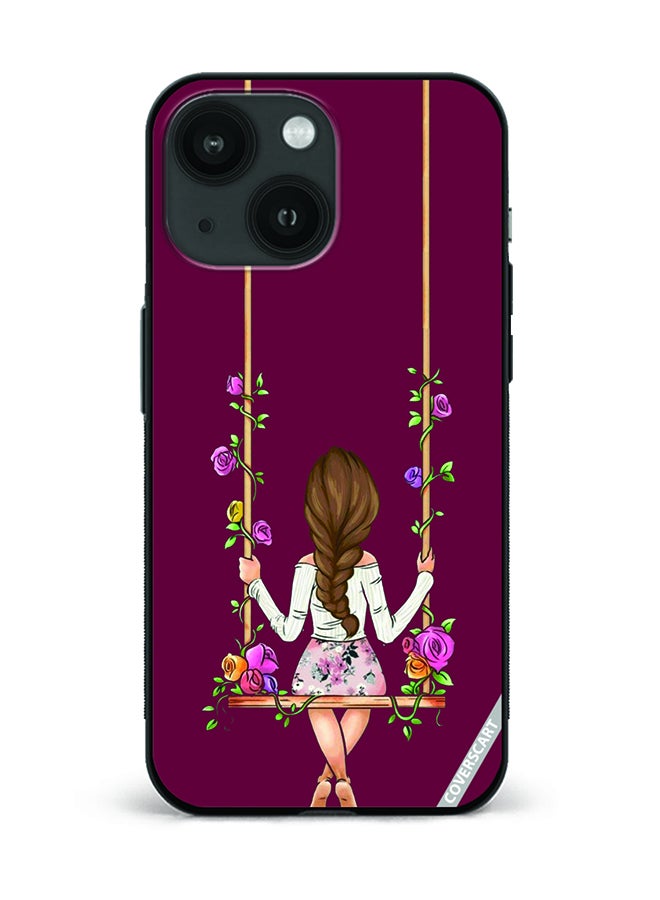 Protective Case Cover For Apple iPhone 13 Girl Swinging Design Multicolour