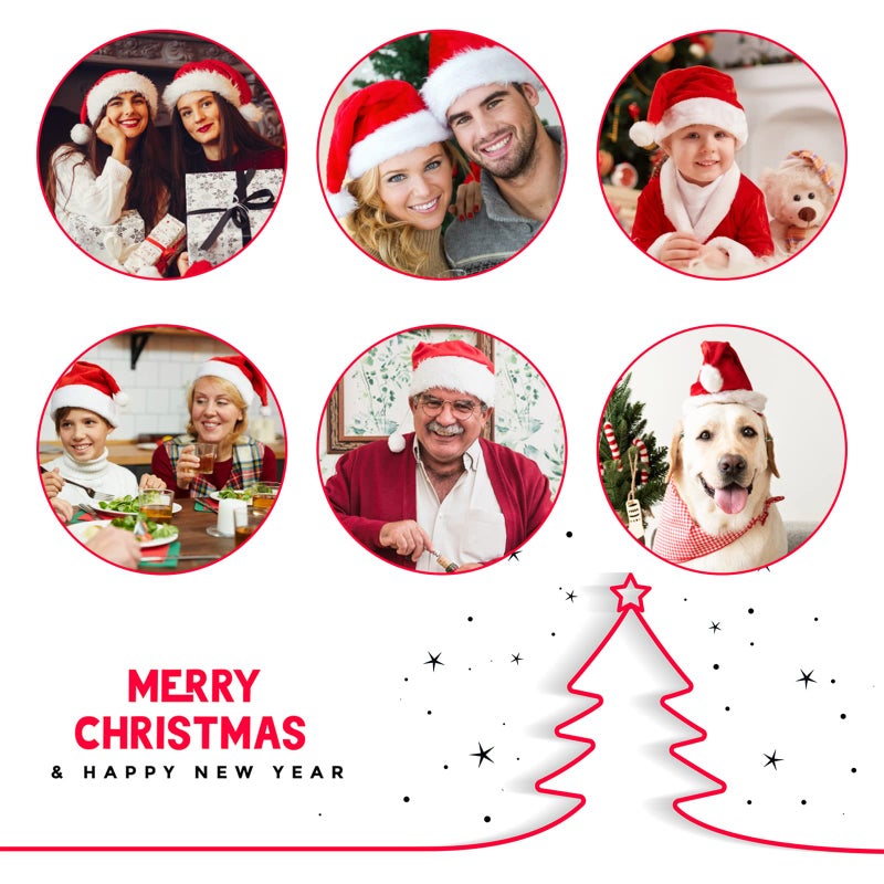 BOSONER Santa Hat, Unisex Velvet Comfort Christmas Hat, Extra Thicken Classic Fur for Christmas New Year Festive Holiday Party Supplies - Image 4