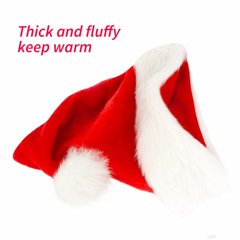 BOSONER Santa Hat, Unisex Velvet Comfort Christmas Hat, Extra Thicken Classic Fur for Christmas New Year Festive Holiday Party Supplies - Image 3