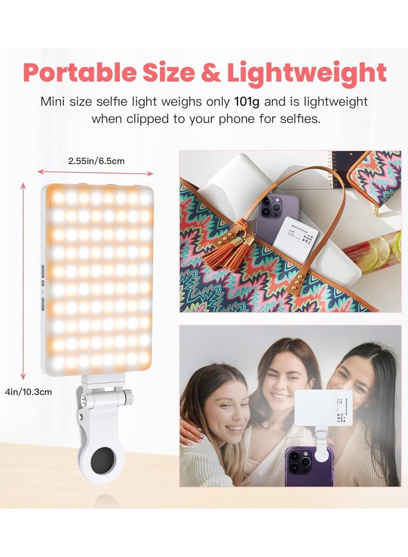 general LED portable selfie light with 3 lighting modes, 2000mAh video fill light, with front and rear clips, suitable for mobile phones, iPhone，Android，iPad - Image 5