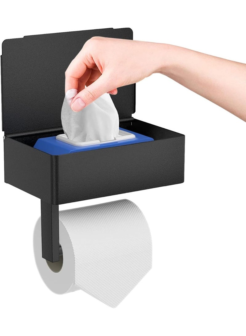 جويجو حامل ورق التواليت مع رف - موزع مناديل حمام من الفولاذ المقاوم للصدأ مثبت على الحائط مع رف متعدد الوظائف للهاتف أو المفاتيح أو الأشياء الصغيرة، مقاوم للصدأ وسهل التركيب - Image 1