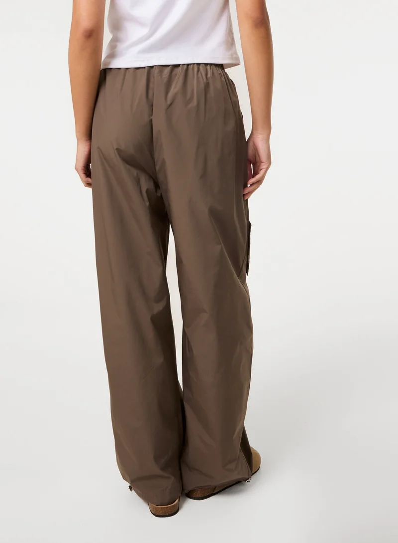 Pink Vanilla Pocket Detail Wide Leg Cargo Trousers