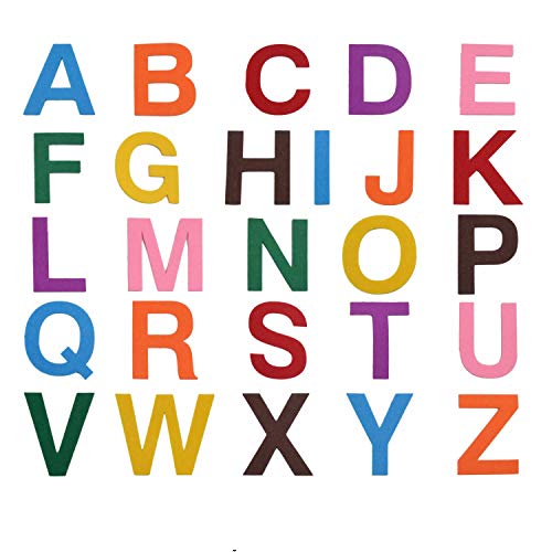 Aylifu 65cm Felt Letter Stickers 52 Pieces SelfAdhesive Foam Letters Felt Alphabet Stickers AZ for Decoration Arts and Crafts 8 Assorted Colors - Image 1