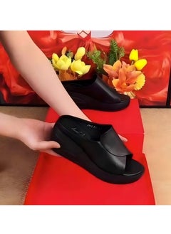 Beautiful Thick-Holed Slippers For Women, Fashionable Outer Wear, Platform Thick-Soled Flip Flops, Foreign Trade New Summer Lazy Internet Celebrity Sandals Size 40  - Image 2